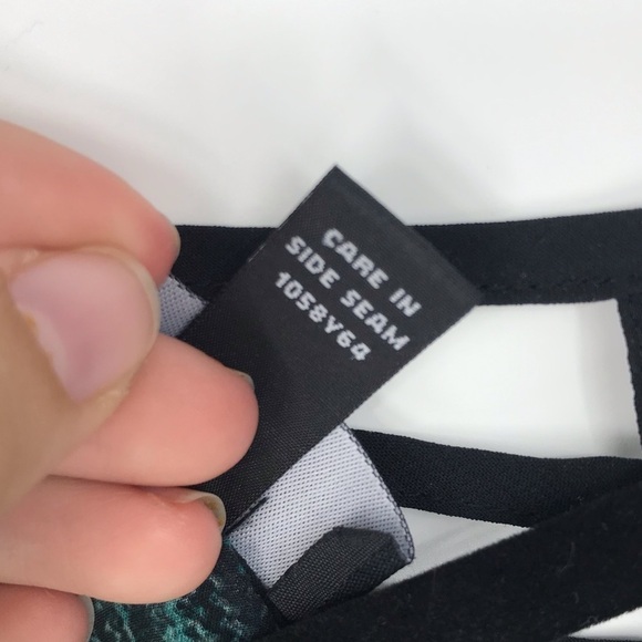 Iz Byer Green and Black Sheer Blouse w/ Cage Back - Picture 5 of 10